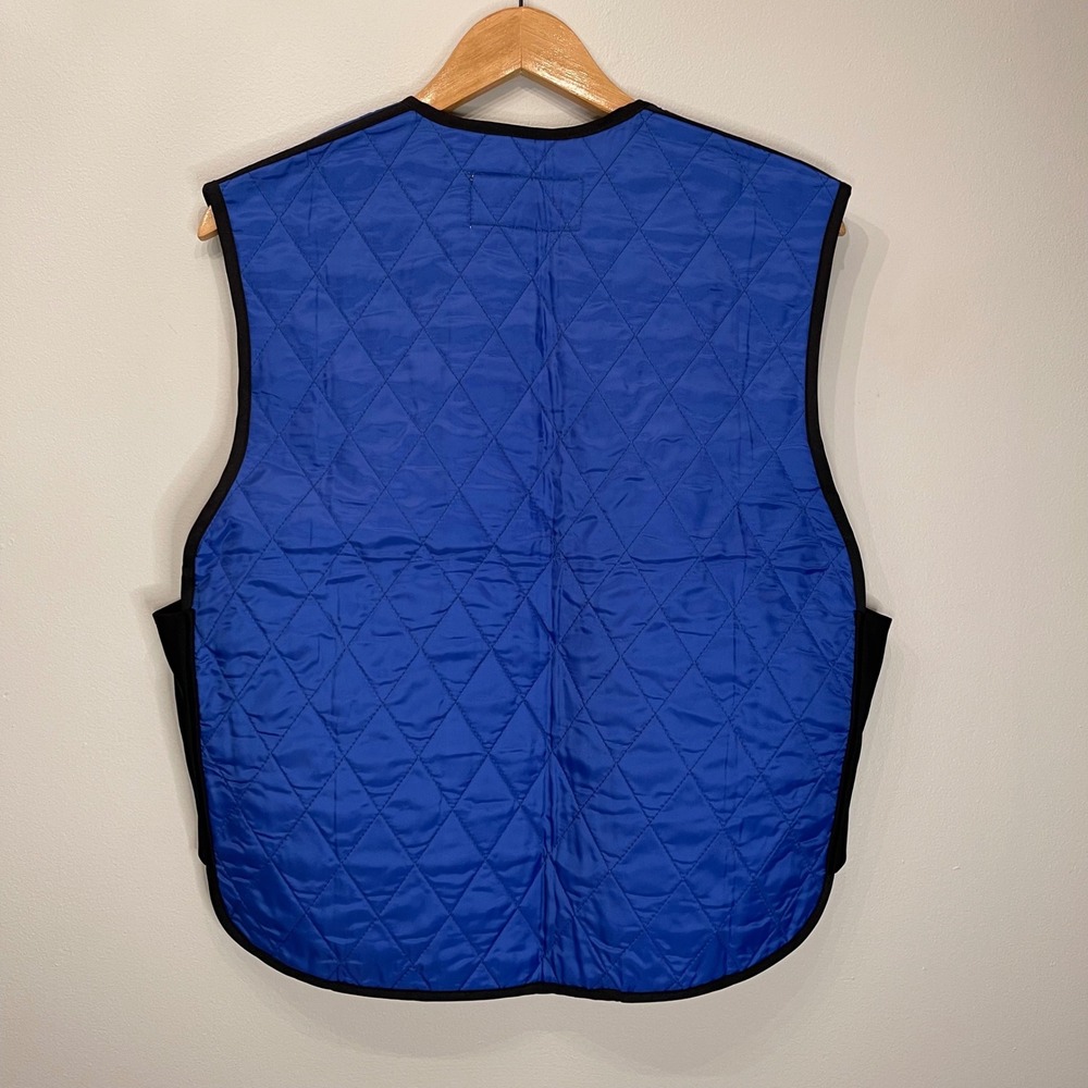 Hyperkewl Evaporative Cooling Sport Vest Blue Black NEW Large TechNiche Zip Up - Picture 2 of 5
